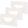 LEONLITE 120V Dimmable LED Step Lights, 3000K Warm White, Indoor & Outdoor, High CRI 90, ETL Certified, White, Pack of 3