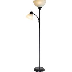 Newhouse Lighting NHFL-WI-BK Torchiere William 71 inch Modern Standing Daughter Floor Lamp, Perfect Light for Bedrooms, Living Room, Office, Reading, Mother-Son Black