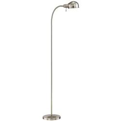 Ridley Modern Gooseneck Floor Lamp Tall Satin Nickel Adjustable Arm for Living Room Reading Bedroom Office - 360 Lighting