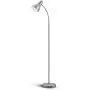 LEPOWER Metal Floor Lamp, Adjustable Goose Neck Standing Lamp with Heavy Metal Based, E26 Lamp Base, Torchiere Light for Living Room, Bedroom, Study Room and Office(Silver)