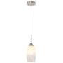 TODOLUZ Mini Single Pendant Light Fixture with Half White Artistic Glass Lampshade Brushed Nickel Finished Hanging Ceiling Pendant Lighting for Kitchen Island Cafe Living Room