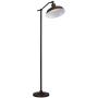 Kayne Modern Downbridge Floor Lamp Satin Bronze Metal Shade Step Switch for Living Room Reading Bedroom Office - 360 Lighting