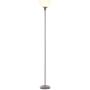 Catalina Lighting 20641-000 Traditional 3-Way Metal Torchiere Floor Lamp with White Plastic Shade, Silver Classic