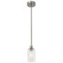 TODOLUZ Modern Single 1 Light Pendant Light Brushed Nickel with Clear Cylinder Glass Cylinder Shade Hanging Lamp Fixture for Dining Room Kitchen Bedroom