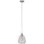 Amazon Brand – Stone & Beam Modern Glass Hanging Ceiling Pendant Chandelier with Light Bulb - 8.5 x 11 Inch Shade, 84.75 Inch Cord, Brushed Nickel