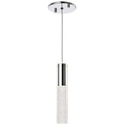 Pendant Lighting,Modern Contemporary,One Light Mini Pendant Light Fixture,Polished Chrome Bubble Glass Crystal Ceiling Hanging Lights, Perfect for Kitchen Island Dining Room Hallway Interior