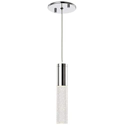 Pendant Lighting,Modern Contemporary,One Light Mini Pendant Light Fixture,Polished Chrome Bubble Glass Crystal Ceiling Hanging Lights, Perfect for Kitchen Island Dining Room Hallway Interior