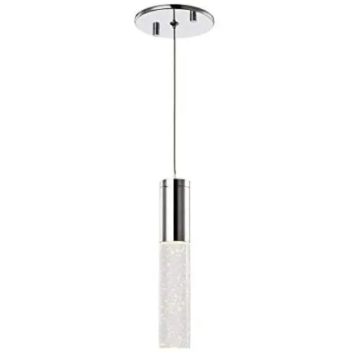 Pendant Lighting,Modern Contemporary,One Light Mini Pendant Light Fixture,Polished Chrome Bubble Glass Crystal Ceiling Hanging Lights, Perfect for Kitchen Island Dining Room Hallway Interior