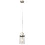 Antana Satin Nickel 1-Light Dining Room Chandeliers Clear Glass Pendant Lighting Fixtures Hang Contemporary Ceiling Lights