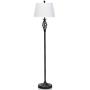 Tangkula Lamp Set 3-Piece Modern Home Living Room Bedroom Antique Bronze Finish Lamps, Floor Lamp and Table Lamps Set with Soft Pleated White Fabric Shades (Antique Bronze)
