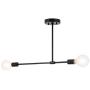 XiNBEi Lighting Semi Flush Light, 2 Light Semi Flush Mount Ceiling Light, Modern Sputnik Black Close to Ceiling with LED Bulb for Bedroom Living Room XB-SF1234-2-MBK-G30