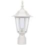 LIT-PaTH Outdoor Post Light Pole Lantern Lighting Fixture with One E26 Base Max 60W, Aluminum Housing Plus Glass, Matte White Finish