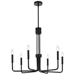 NILOAH 6-Light Chandelier Light Fixture - Black Metal Lighting Fixtures Ceiling Chandelier, Modern Home Industrial Style Pendant Light Fixture, for Dining Room Living Room