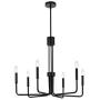 NILOAH 6-Light Chandelier Light Fixture - Black Metal Lighting Fixtures Ceiling Chandelier, Modern Home Industrial Style Pendant Light Fixture, for Dining Room Living Room