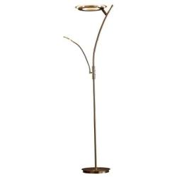 Artiva USA Lumineux LED Torchiere Floor Lamp with Reading Light, 71'', Satin Nickel