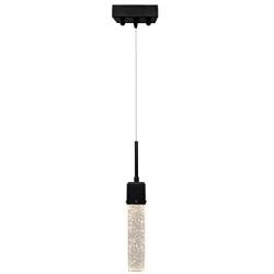 Lumxa LED Mini-Pendant Light - Modern Matte Black Hanging Mini-Pendant Light Fixture with Matte Black and Bubble Glass Led Pendant Lighting Kit for Kitchen and Dining Room(No Bulb Required)