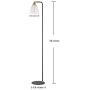 Black Floor Lamp, Contemporary Standing Lamp with Hanging Bubble Glass Lamp Shade, Industrial Light for Living Room Bedroom Farmhouse
