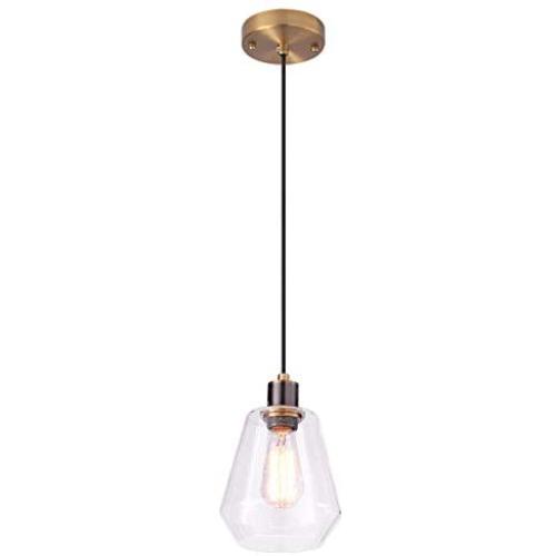 Seeded Glass Pendant Light Mini 1-Light Pendant Lighting for Kitchen Island Vintage Blown Glass Hanging Light Fixture with Seedy Glass Shade for Hallway,Dining Room,Balcony,Foyer,MAX40W,E26
