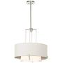 Concentric Shades Brushed Nickel Drum Pendant Chandelier 25'' Wide Modern White Hardback Shade 4-Light Fixture for Dining Room House Island Entryway Bedroom Living Room - Possini Euro Design