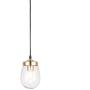 Popity home Industrial Style 1-Light Clear Glass Lamp Shade Gold Pendant Light, Vintage Adjustable Pendant Lighting Perfect for Kitchen Dining Room