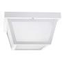 CORAMDEO 9.25” Square Ceiling Light, Porch Light, Entry, Outdoor Hallway, Damp Location, Built in LED Gives 125W of Light, 1200 Lumens, 3K, White Powder Coat Finish with Frosted Glass