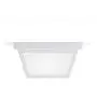 CORAMDEO 9.25” Square Ceiling Light, Porch Light, Entry, Outdoor Hallway, Damp Location, Built in LED Gives 125W of Light, 1200 Lumens, 3K, White Powder Coat Finish with Frosted Glass