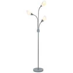 Catalina Lighting 21430-000 Modern 3 Floor Lamp with Adjustable Reading Lights Silver Base and White Shades, 70.25''