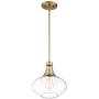 Asni Antique Brass Mini Pendant Light 11'' Wide Modern Mouth Blown Clear Glass Fixture for Kitchen Island Dining Room - Possini Euro Design