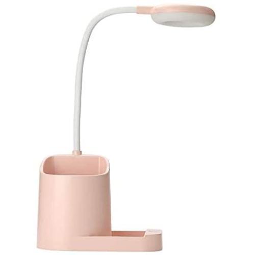 Desk Lamp with Pencil Holder USB Charging Port Study & Reading Lamp for Home, Office - Pink