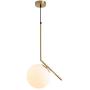 Modo Lighting Pendant Light Industrial Fixture, Golden with Frosted Glass Globe Shade Adjustable Island Kitchen Living Room Ceiling Lamp (9.8'')