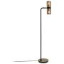 Henn&Hart FL0162 Modern, Contemporary Floor Blackened Bronze with Brass Metal Shade for, Bedroom, Living Room, Office, Study Lamp, Black