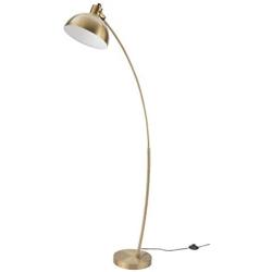 Archiology Arc Floor Lamp, Modern Adjustable Metal Floor Lamp with Antique Brass Shade for Living, Family Room, Office, Bedroom (61'')