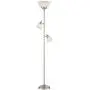 Ellery Modern Torchiere Floor Lamp 3-Light Brushed Steel Frosted White Glass Shades for Living Room Reading Bedroom Office - 360 Lighting Ellery Modern Torchiere Floor Lamp 3-Light Brushed Steel Frosted White Glass Shades for Living Room Reading Bedroom Office - 360 Lighting