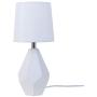 White Ceramic Small Table Lamp - Modern Bedside Desk Lamps for Living Room Bedroom Study