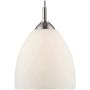 Brushed Nickel Plug in Mini Swag Pendant Light 9'' Wide Modern Opal Glass Shade Fixture for Kitchen Island Dining Room - Possini Euro Design