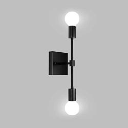 JHLBYL Bathroom Vanity Light 2-Light Wall Sconce Brushed Black Classic Mid Century Wall Lamp Wall Light for Bathroom Modern Dining Room Living Room