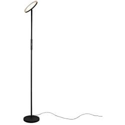 Unitary Brand Modern Black Metal and White Plastic Dimmable Touch Switch or Remote Control and 3-Way Light Colors Selectable 20W LED Floor Lamp for Bedroom Office Living Room