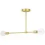 XiNBEi Lighting Semi Flush Mount Ceiling Light, Vintage Sputnik Satin Brass Close to Ceiling with 2 LED Bulb for Bedroom Living Room XB-SF1234-2-SB-G30