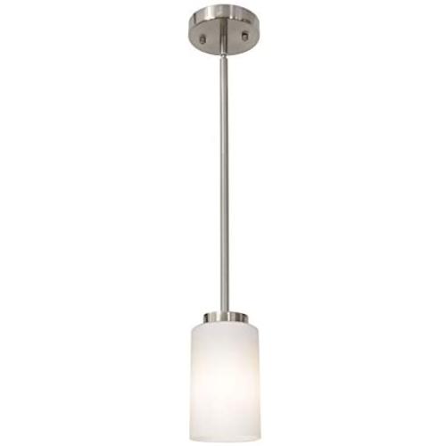 TODOLUZ Farmhouse Chandelier Brushed Nickel Finish with Opal White Shades Pendant Light for Kitchen Art Deco Dining Room