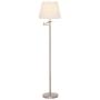 Amazon Brand – Ravenna Home Swing Arm Living Room Floor Lamp With LED Light Bulb - 58 Inches, Brushed Steel