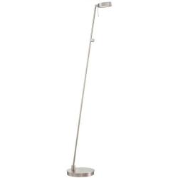 George Kovacs P4304-084, Georges Reading Room Glass Swing Arm Floor Lamp, LED, Brushed Nickel