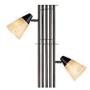 Metro Mission Torchiere Lamp with Side Lights Bronze Champagne Glass Dimmable for Living Room Reading Bedroom Office - Franklin Iron Works