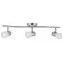 XiNBEi Lighting Track Lighting, 3 Light Wave Track Light with Glass Modern Ceiling Light Bar Brushed Nickel for Kitchen & Dining Room XB-TR1238-3-BN
