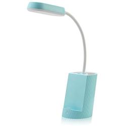 LED Desk Lamp with USB Charging Port, Pencil and Phone Holder Multi-Functional Study and Reading Lamp for Bedroom and Office with 3 Modes of Brightness - Sky Blue