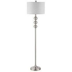 WINGBO 63” Metal LED Free Standing Floor Lamp with Stacked Ball Contemporary, Transitional for Bedrooms, Living Room, Office, Reading Mercury Silver