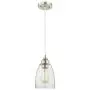 Gruenlich Pendant Lighting Fixture for Kitchen and Dining Room, Hanging Ceiling Lighting Fixture, E26 Medium Base, Metal Construction with Clear Glass, Bulb not Included, 2-Pack (Nickel Finish)