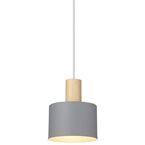 Modern Pendant Light Fixture, Imego Metal Ceiling Hanging Lamp, Pendant Lighting for Kitchen Dining Room Living Room Bedroom - Grey