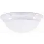 CORAMDEO 11 Inch LED Decorative Flush Mount Ceiling Fixture, Color Select Switch, Built in LED Gives 125W of Light from 16.4W of Power, 1150 Lumen, Dimmable, White Finish with Frosted Glass