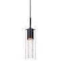 XiNBEi Lighting Pendant Lighting, Modern 1 Light Mini Hanging Kitchen Island Pendant Light with LED Bulb & Bubble Crystal Black Finish XB-P1110-MB
