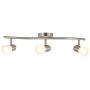 XiNBEi Lighting Track Lighting, 3 Light Wave Track Light with Glass Modern Ceiling Light Bar Brushed Nickel for Kitchen & Dining Room XB-TR1238-3-BN